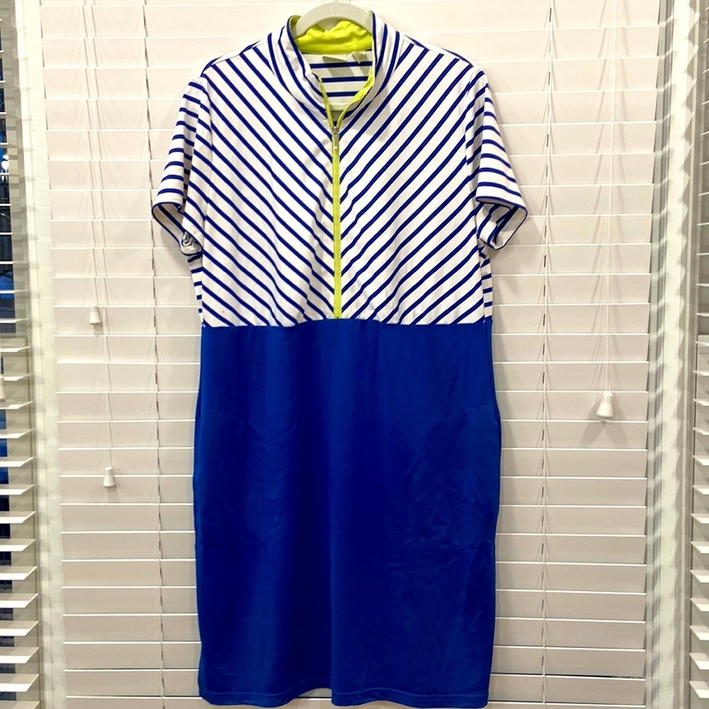 Zenergy Golf Athleisure Dress w/ Pockets, Cobalt Blue and White  sz.2 Chico’s